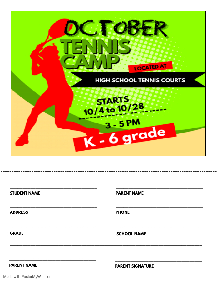 Oct Tennis Camp