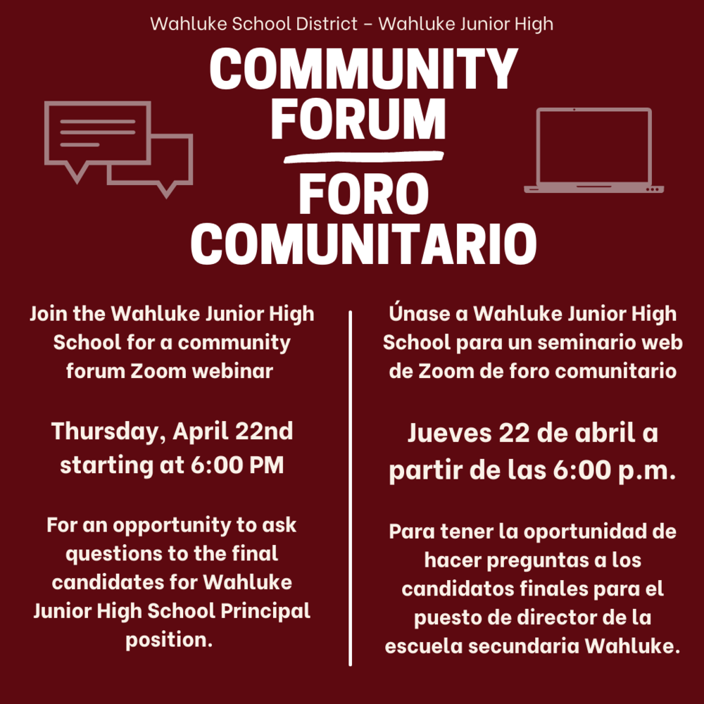 Junior High Principal - Community Forum