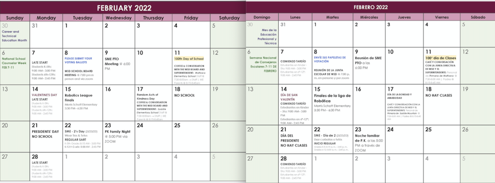 Month at Glance | Wahluke School District