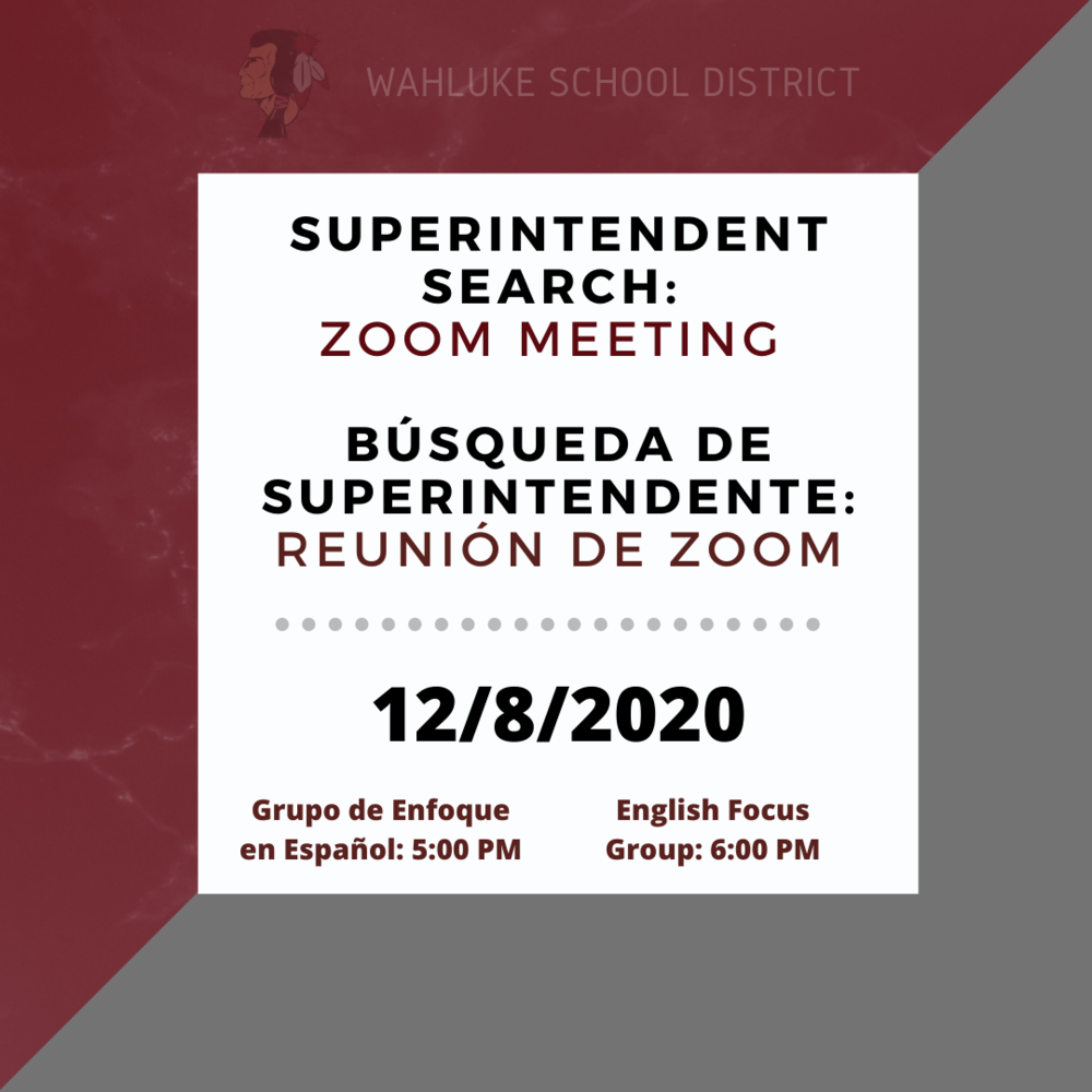 WSD Superintendent Search Parent Focus Group – Zoom Meeting