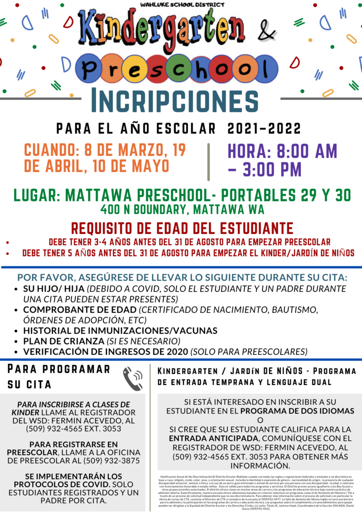 Kinder Registration