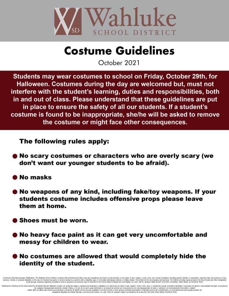 Costume Guidelines