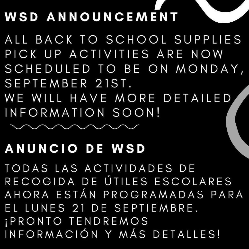 WSD Announcement